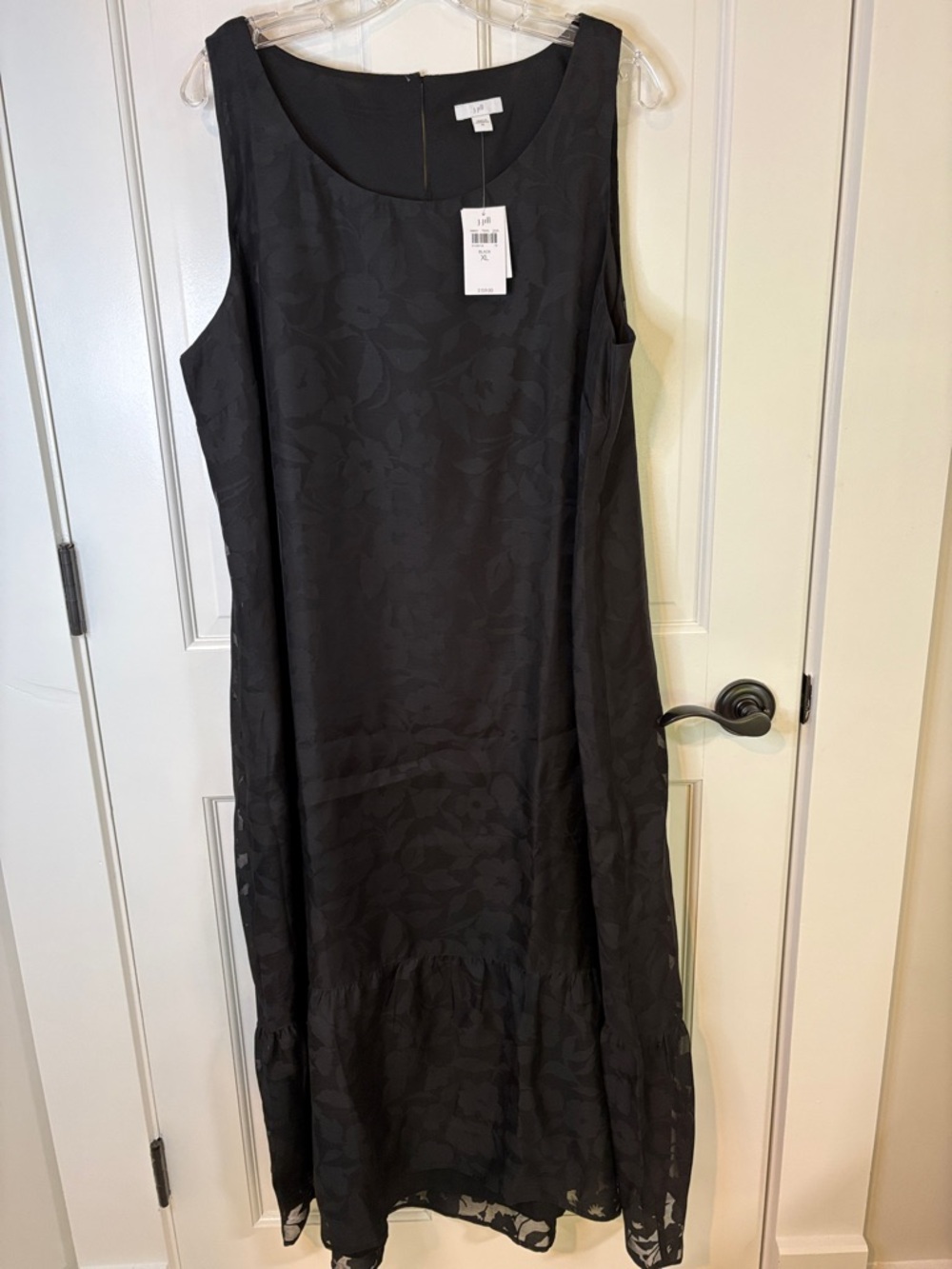 J. Jill NWT Size XL Sleeveless Floral Jacquard Overlay Midi Dress